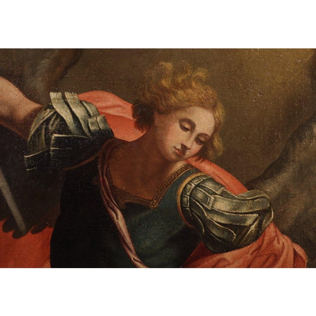 Workshop of Guido Reni, Saint Michael the Archangel, 1650, Oil on Canvas For Sale - Image 9 of 11