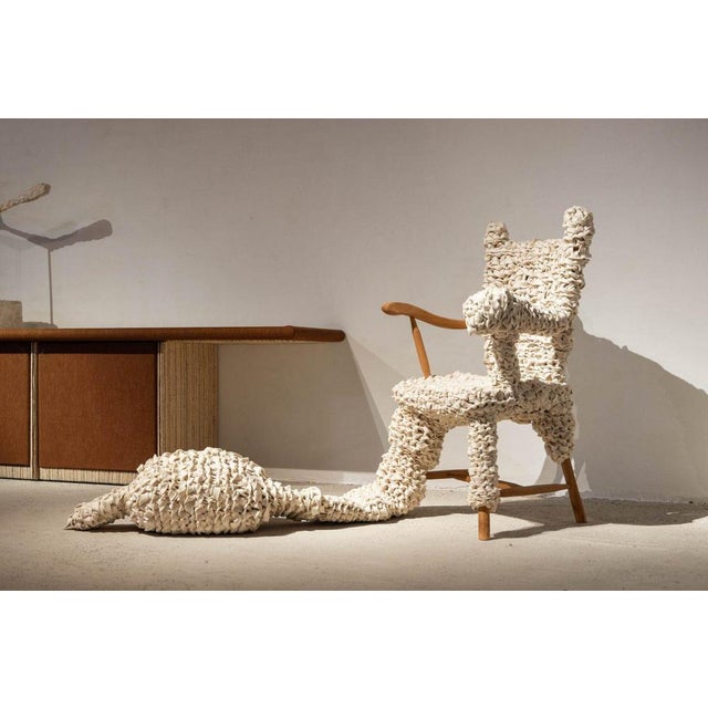 Knitted Felt Chair with Footstool designed by Jurgen Bey and produced by Studio Makkink & Bey in The Netherlands 2008....