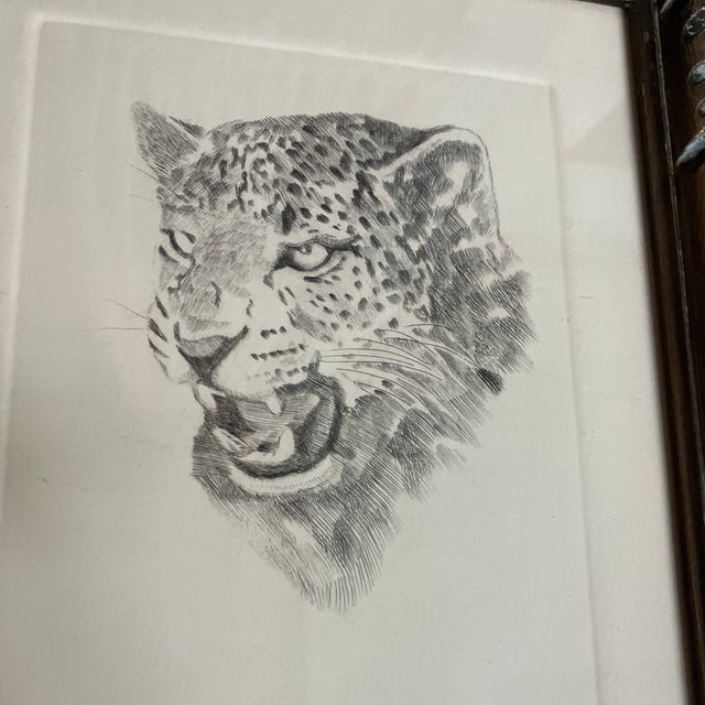 Original approx 8 x 10 etching on paper Pencil signed, titled , & numbered Overall size with antique frame is...