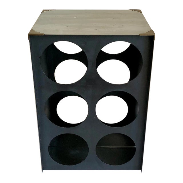 Vintage Chrome Brass Campaign Wine Rack For Sale