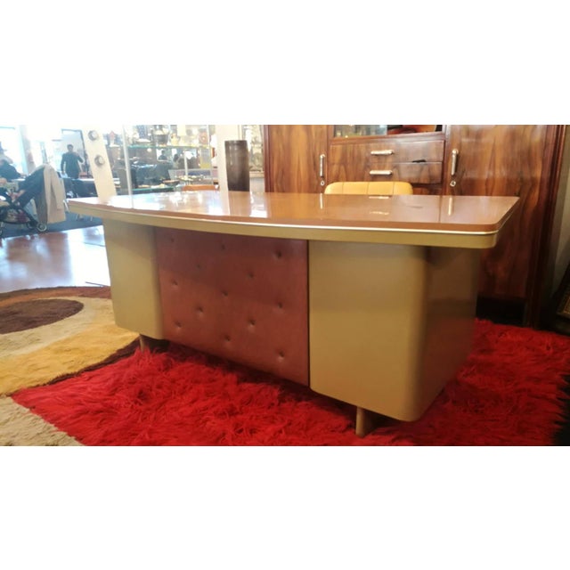 Executive Desk in Lacquered and Laminated Metal from Anonima Castelli, 1950s For Sale - Image 6 of 12