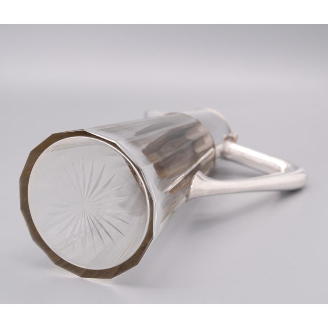 Silver German Arts & Crafts 800 Silver & Glass Claret Jug from Schraeder Münster, 1900s For Sale - Image 8 of 14
