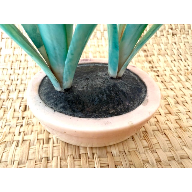 Vintage Japanese Carved Polychrome Potted Flower For Sale In Miami - Image 6 of 10