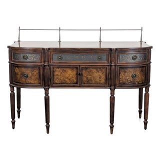 Sideboard With Decorative Veneers and Metal Embellishments For Sale
