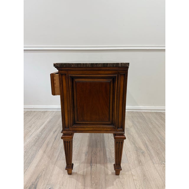 1980s Ethan Allen Tuscany Marble Top Console Table For Sale In West Palm - Image 6 of 11