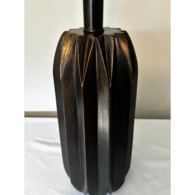 Vintage Mid Century Modern Wooden Table Lamps - a Pair For Sale - Image 6 of 12