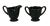 Mid 20th Century Mid 20th Century Vintage Art-Deco Ebony Black Glass Creamer & Sugar Set For Sale - Image 5 of 5