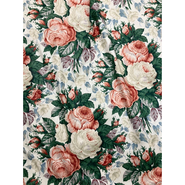 English Two Pairs of Custom Glazed Chintz Drapery For Sale - Image 3 of 7