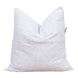 Soma White Applique Pillow Cover
