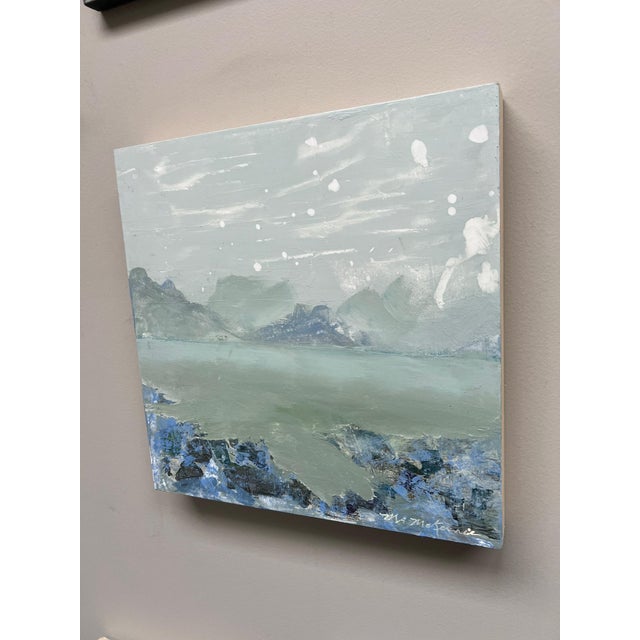 Impressionist "Blue Lagoon" Contemporary Impressionist Waterscape in Green, Aqua, Blue and White by Mill Valley Artist Mary Anne McKernie For Sale - Image 3 of 8