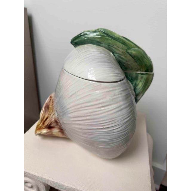Italian Majolica tureen in a rare oversized onion/garlic form. Simultaneously traditional and surrealist, this charming...