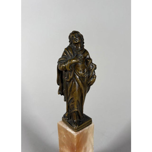 Metal Sculpture, Saint John the Baptist, 16th century - 23 cm - Bronze For Sale - Image 7 of 8