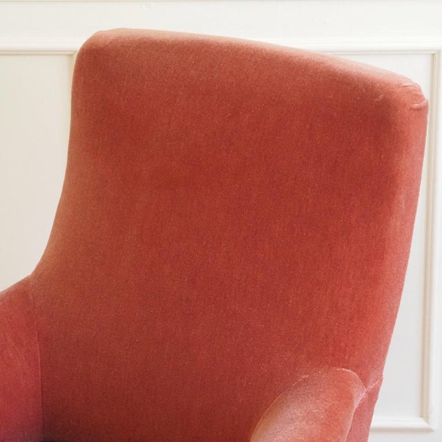 Maroon Antique Velvet Armchair with Turned Legs on Casters, 1880s For Sale - Image 8 of 14
