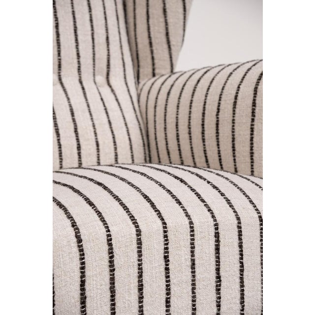 French Striped Bergère Armchairs, 1970s, Set of 2 For Sale - Image 9 of 11