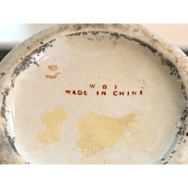 Ceramic Vintage Chinoiserie Floral Vase For Sale - Image 7 of 7