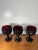 Vintage Ruby Red Pressed Glass Goblets Diamond Pattern Pedestal Stemwar - Set of 3 For Sale In Philadelphia - Image 6 of 18
