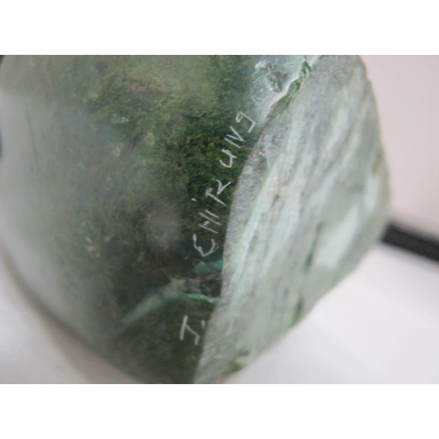 Shona J Chirunga African Carved Verdite Green Stone Figural Bust Sculpture For Sale - Image 10 of 12