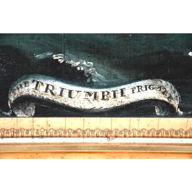 Wood "The Triumph Frigate" Maritime Oil Painting For Sale - Image 7 of 12