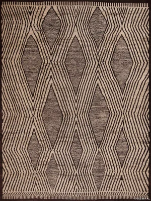Nazmiyal Collection Bold Primitive Tribal Geometric Salt and Pepper Modern Area Rug