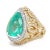 Contemporary Bespoke 18ct White & Yellow Gold Emerald & Diamond Dress Ring 6.68ct For Sale - Image 3 of 8