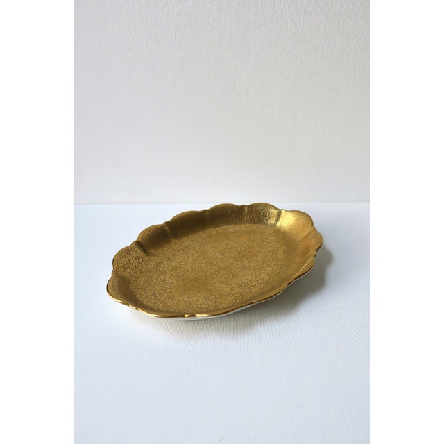 Gold Porcelain Jewelry Dish For Sale - Image 9 of 11
