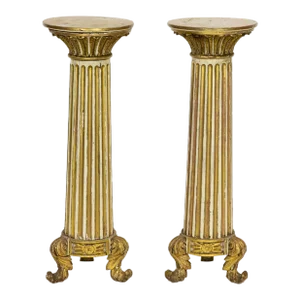 Pair of Mid 20th Century Neoclassical Columnar Pedestals
