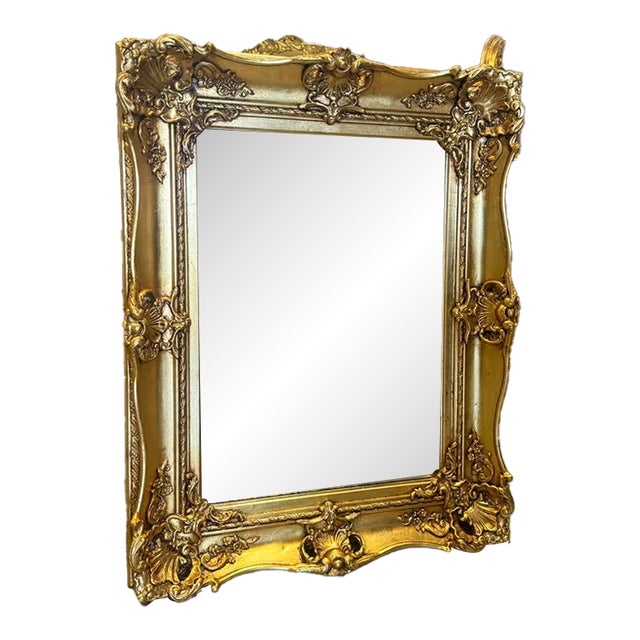 French Baroque Wall Mirror – Ornate Gold Leaf Frame For Sale