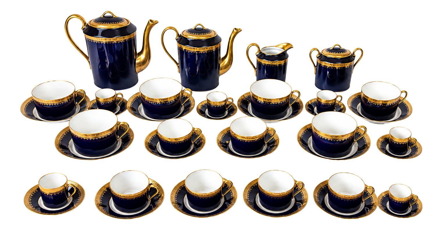 Limoges Porcelain Tea and Coffee Service, 1980s, Set of 22 | Chairish
