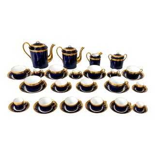 Limoges Porcelain Tea and Coffee Service, 1980s, Set of 22 For Sale