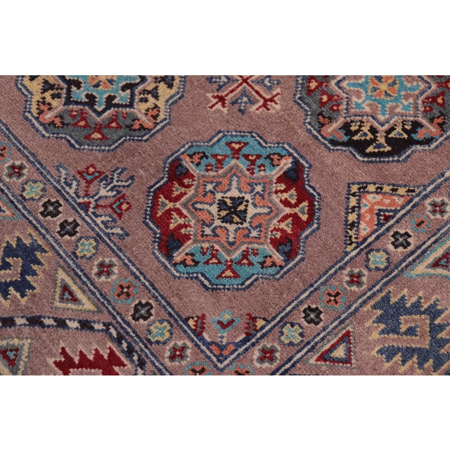 Tribal Kazak Light Purpl/Light Purpl Wool Rug - 3'4''x5'0'' For Sale In New York - Image 6 of 10