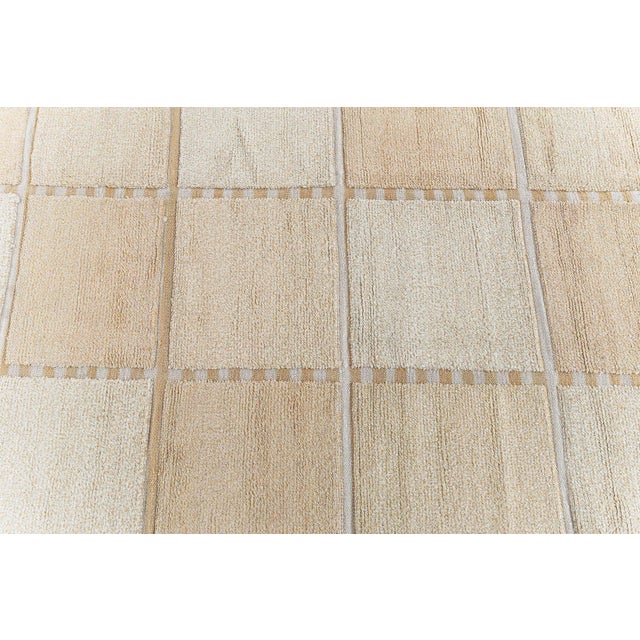 "Carre" Modern Grid Beige And Pale Sand Oversized Rug by Doris Leslie Blau For Sale In New York - Image 6 of 9