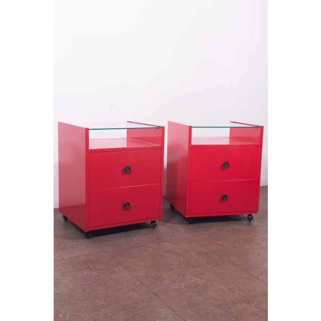 Red Bedside Tables by Carlo De Carli for Sormani, 1970s, Set of 2 For Sale - Image 6 of 18