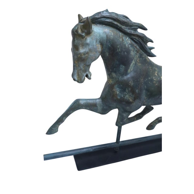 Antique American Large Gilt Copper Horse Weathervane For Sale - Image 11 of 13