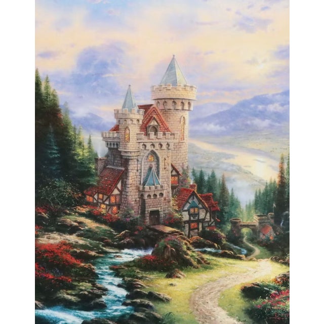 Contemporary 1990s Thomas Kinkade "Guardian Castle" Framed Lithograph For Sale - Image 3 of 6