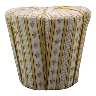 Czechoslovakian Floral Upholstered Ottoman by Jindřich Halabala, 1950s For Sale