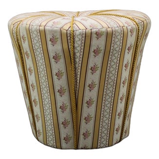 Czechoslovakian Floral Upholstered Ottoman by Jindřich Halabala, 1950s For Sale
