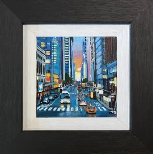 Angela Wakefield, Miniature Painting of New York City Street Scene by British Cityscape Artist, 2024