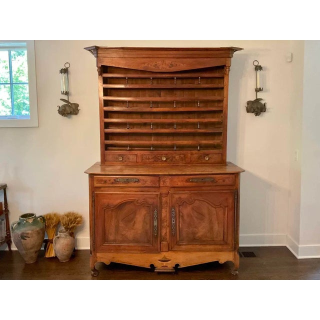 19th Century Antique Burl Walnut French Vaisselier Cupboard For Sale - Image 13 of 13