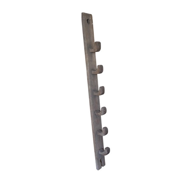 19th Century English Oak Stable Harness Rack with Hooks For Sale - Image 10 of 10