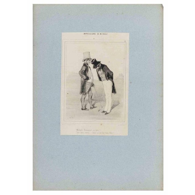 Lithograph on paper, from the Series "Impressions de Ménage", plate 21. An original nineteenth-century lithograph by the...