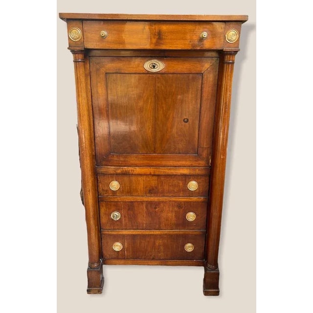 Antique Empire Style Secretary Desk with Flap, 19th Century For Sale - Image 9 of 9