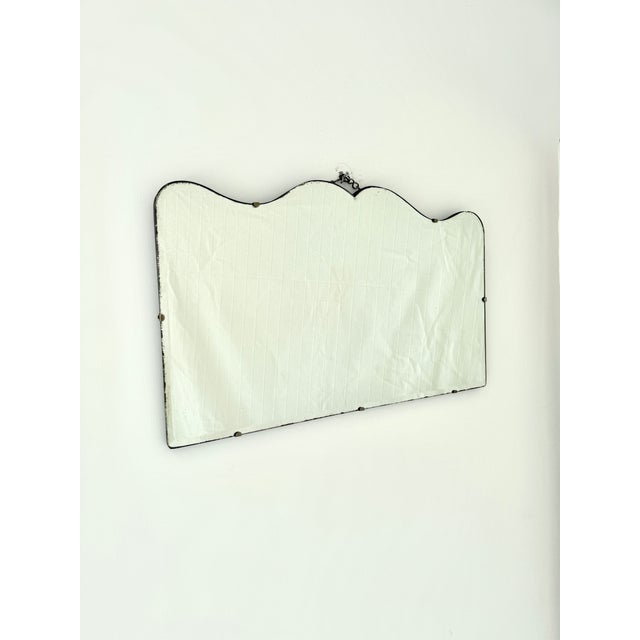 Art Deco Frameless Scalloped Wall Mirror, 1940s For Sale - Image 14 of 14