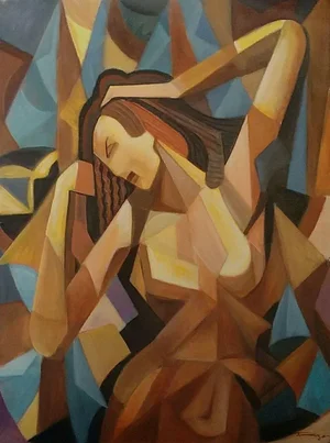 Pose Original Painting by Reza Afrookhteh