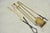 Antique English Federal Brass Urn Finial Fireplace Tool Set With Stand For Sale - Image 4 of 12