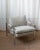 Light pastel stripes, slim bar frame and a very comfortable place to sit. Designed by Milo Baughman for Thayer Coggin...