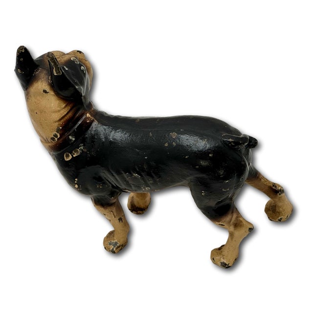 Hard 2 Find Vintage 1930s Hubley Manufacturing Co. Brown Painted Boston Terrier Cast Iron Dog Doorstop For Sale - Image 13 of 18