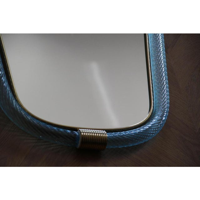 Blue Twisted Sky Blue Murano Glass Mirror, 2000s For Sale - Image 8 of 18