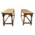 Brown Antique Bleached Oak Benches, 1910, Set of 2 For Sale - Image 8 of 8