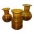 Mid 20th Century Vintage Italian Amber Tortoise Blown Glass Vases- Set of 3 For Sale