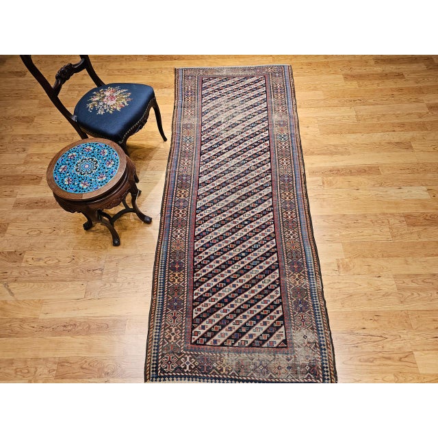 Antique Gendje Kazak Runner, Hand-Knotted Wool Pile, Caucasus, 1800s, 4' x 9' For Sale In Chicago - Image 6 of 18